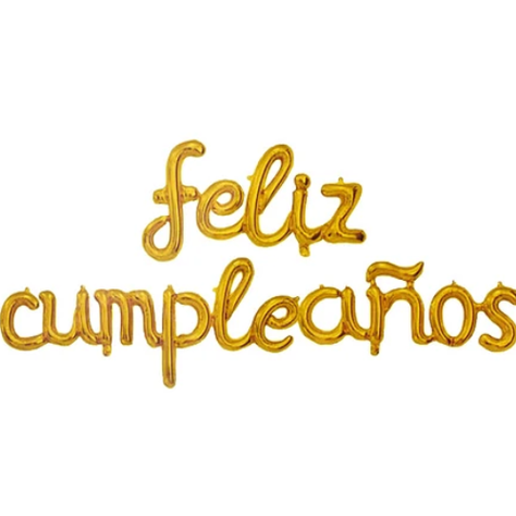 Globo Feliz Cumpleaños Oro 16" 1 set-0
