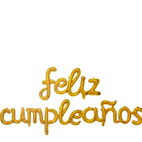 Globo Feliz Cumpleaños Oro 16" 1 set-1