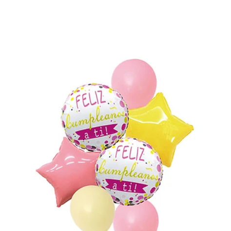 Set De Globos Feliz Cumpleaños Rosa 7 Pcs-1