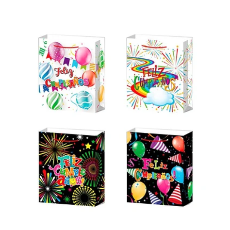 Bolsa De Regalo Feliz Cumpleaños Diseño Aleatorio 12 x31x 40cm-0