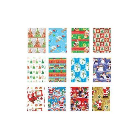 PACK 100 PAPEL DE REGALO SURTIDOS DE PAPEL COUCHE NAVIDAD.-0