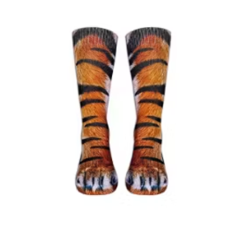 Calceta Unisex Con Diseño De Pata De Tigre 12 Unid-0