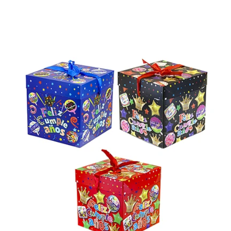 Caja De Regalo Feliz Cumpleaños 22  cm Diseño Aleatorio-1