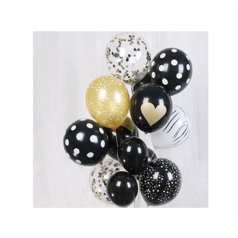 Set De Globos Dorado Y Negro 13 Pcs-0