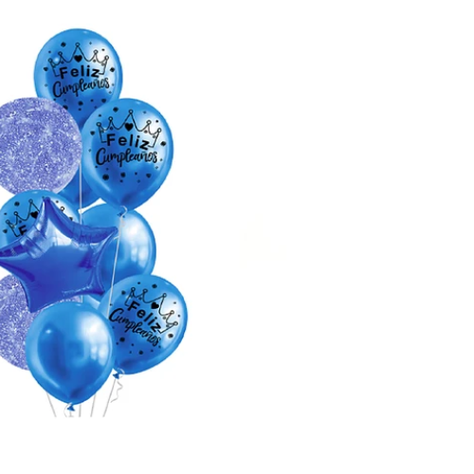 Set De Globos Latex Azul Feliz Cumpleaños 11Pcs-1