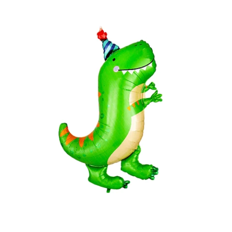Globo Metalizado De Dinosaurio Con Sombrero-0