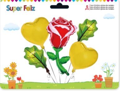 SET GLOBOS ROSA / CORAZONES-0