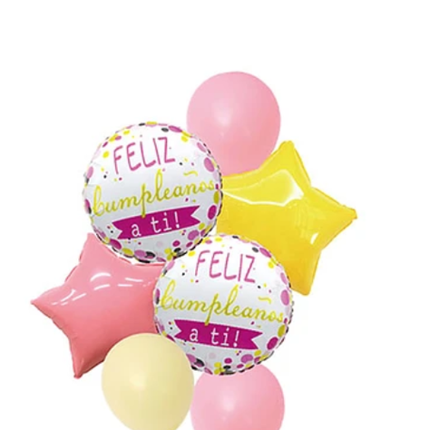 Set De Globos Feliz Cumpleaños Rosa 7Pcs-1