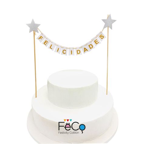  DECO TORTA FELICIDADES BANDERINES NEGRO X1 UNI-1