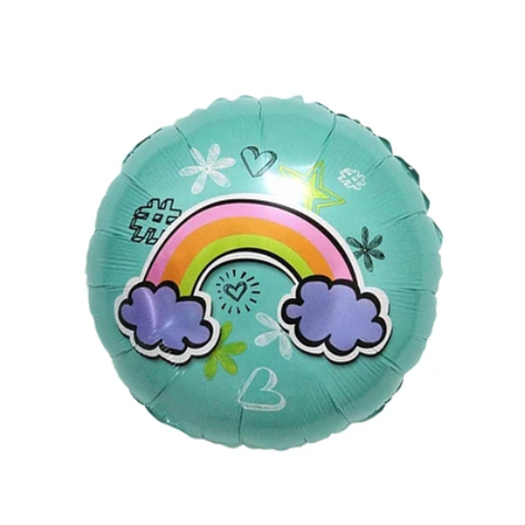Globo Redondo Arco Iris Turquesa 45Cm-0