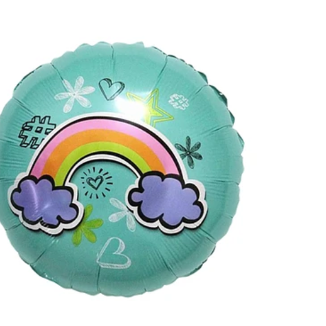 Globo Redondo Arco Iris Turquesa 45Cm-1