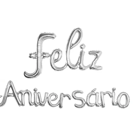 Set De Globos Feliz Aniversaio Plateado-1
