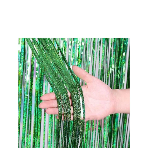 Cortinas Metalicas Verde Holográfico 3m-1