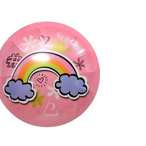 Globo Redondo Arco Iris Rosa 45Cm-1