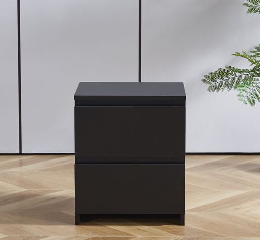 Velador Cajón doble Minimalista oscuro-1