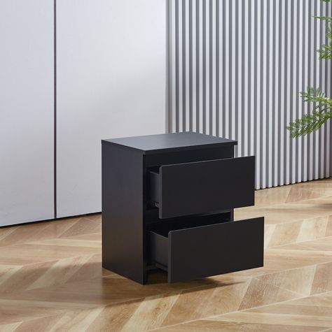 Velador Cajón doble Minimalista oscuro-2