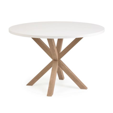 Mesa de Comedor Redonda Cross 120cm – Cubierta de Madera-0