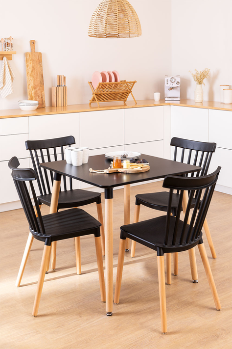 Mesa Eames Cuadrada Negra 80x80 Cm-1