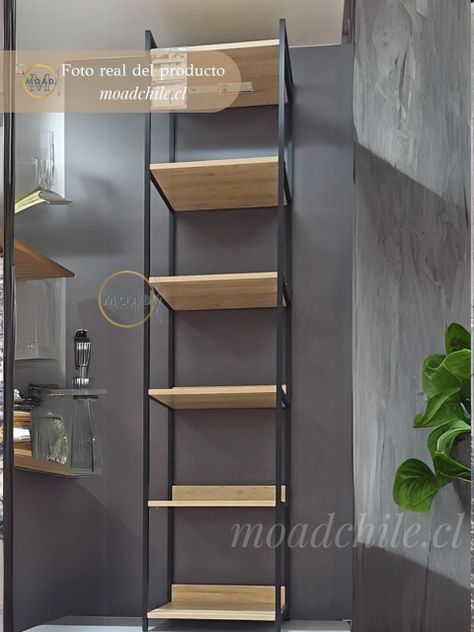 Repisa de 6 Niveles Alerce Natural/Negro-1