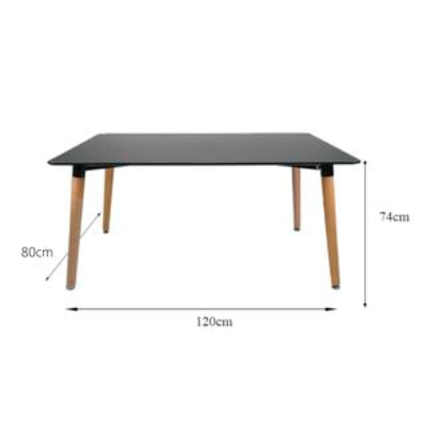 Mesa Eames Rectangular Negra 120 Cm-1