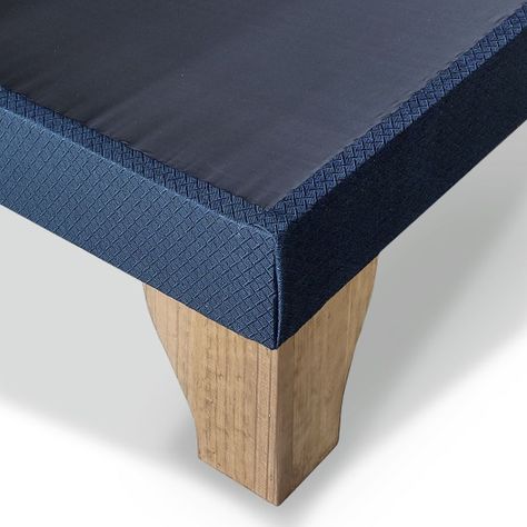 Base Europea y Respaldo con Botones Tapizado 1.5 Plaza Azul Oscuro-2