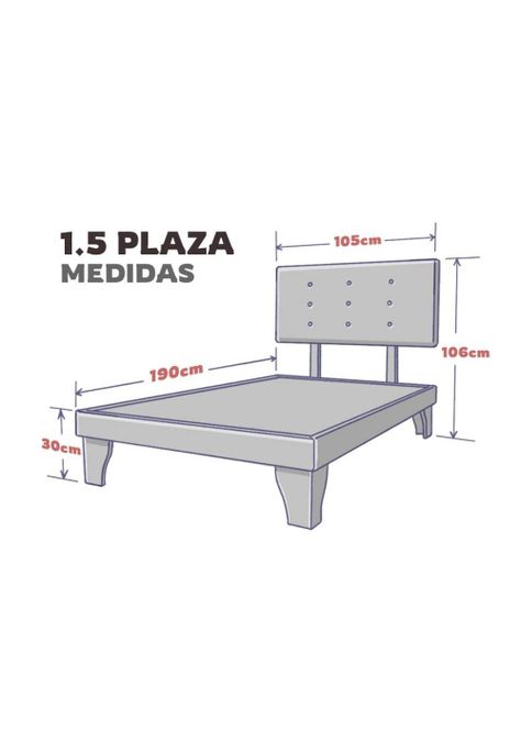 Base Europea y Respaldo con Botones  Tapizado 1,5 Plaza Morado-1