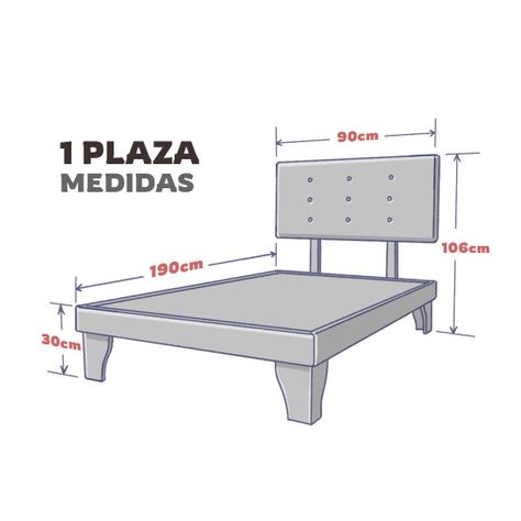 Base Europea y Respaldo con Botones Tapizado 1 Plaza Rosa Vieja-4