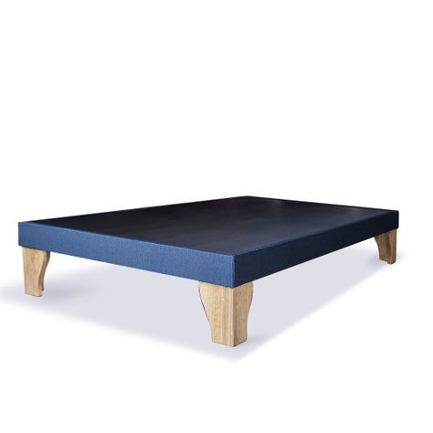 Base Europea Bellanova Home Tapizado 1.5 Plaza Azul Oscuro-0