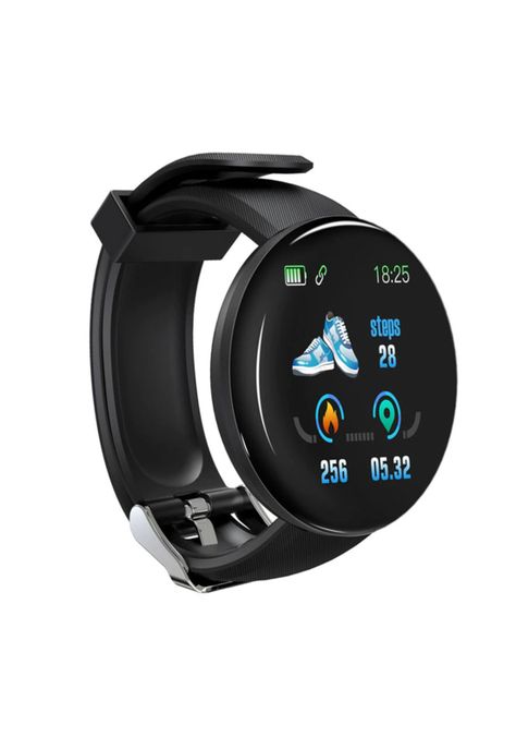 Reloj Smart Band Carga USB Redondo Negro-0