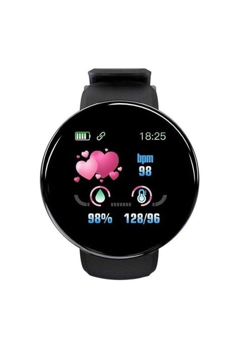 Reloj Smart Band Carga USB Redondo Negro-1