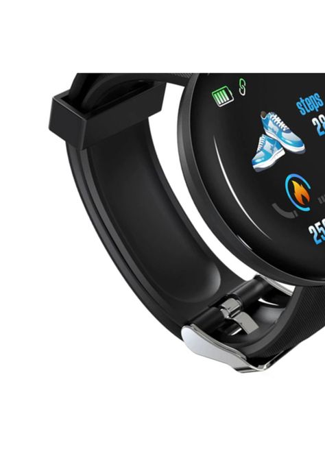 Reloj Smart Band Carga USB Redondo Negro-3