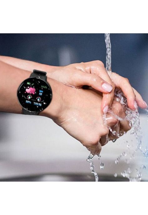 Reloj Smart Band Carga USB Redondo Negro-4