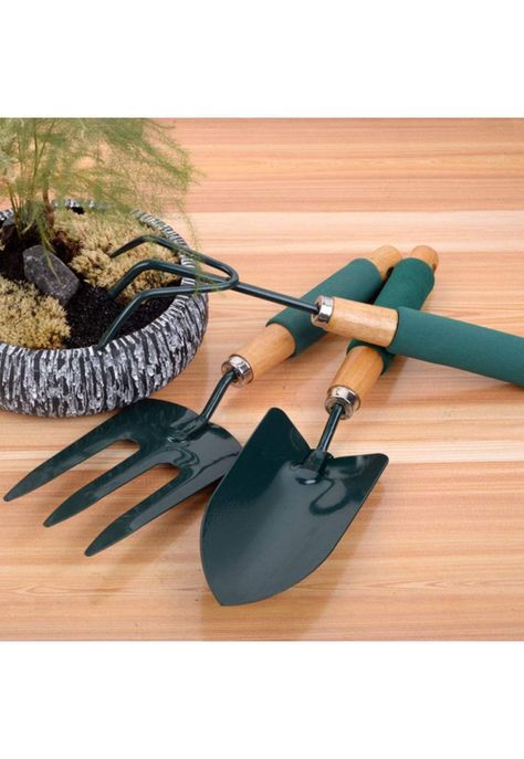 Set Jardinería Huerto 3 Piezas Metal Madera-3