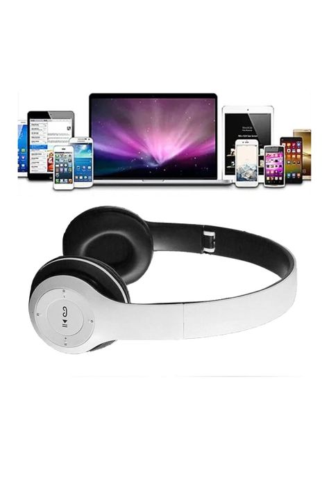 Audífonos Bluetooth Recargable Micrófono FM/TF Blanco-6
