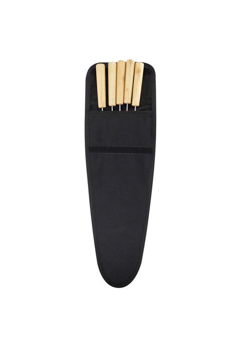 Set 5 Fierros Anticuchos Asado Madera-0