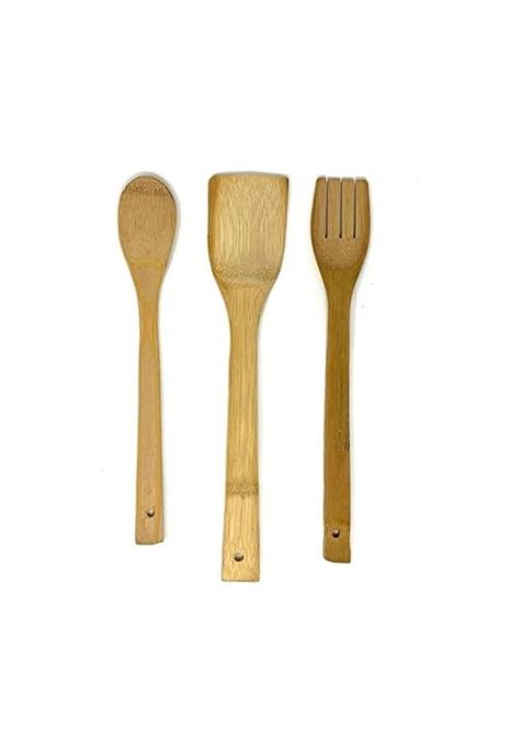 Set Utensilios 3 Piezas Bambú Cocina Antiadherente-0