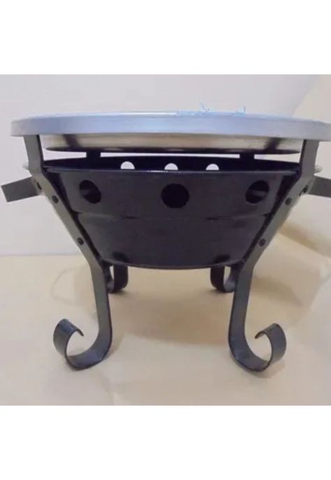 Brasero Parrilla Mesa Chapa Enlozada 26x20 CM-1