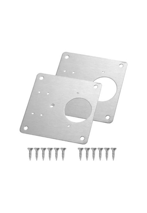 Set 2 Placas Reparación Bisagra Puerta Armario Mueble-0