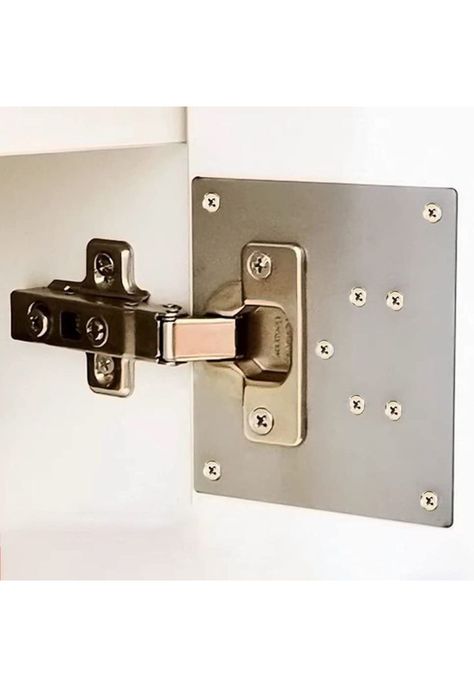 Set 2 Placas Reparación Bisagra Puerta Armario Mueble-7