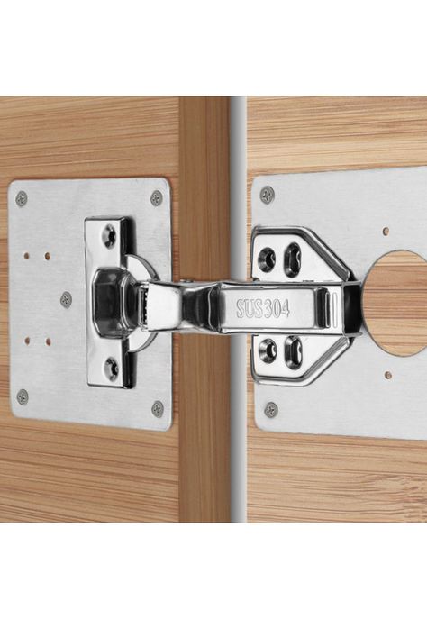 Set 2 Placas Reparación Bisagra Puerta Armario Mueble-8