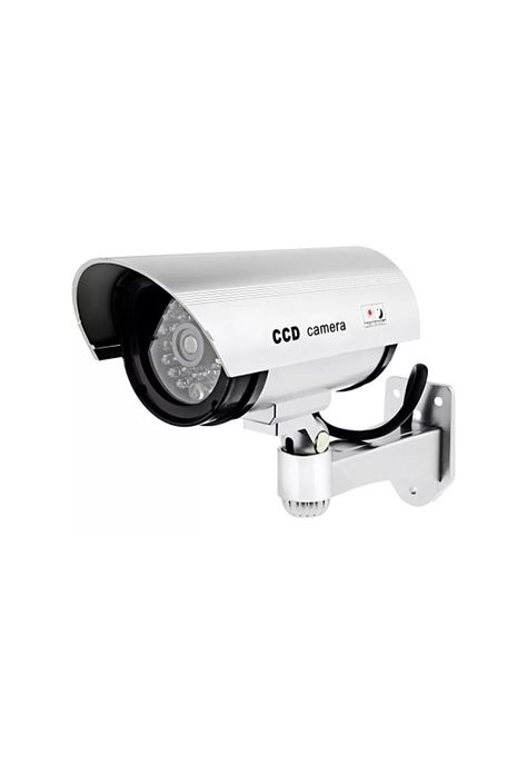 Cámara Seguridad Falsa LED Gris-0