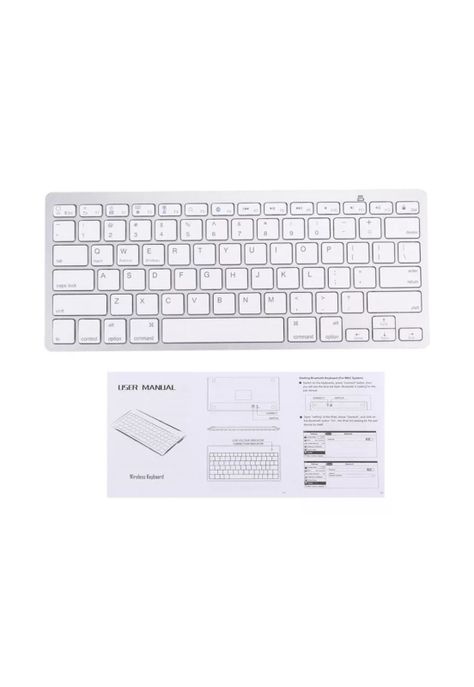 Teclado Inalámbrico Bluetooth Plateado-2