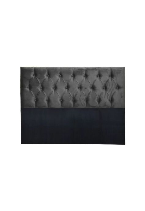 Respaldo Super King Piso Capitone Premiun 200x140 CM Gris Oscuro Felpa-0