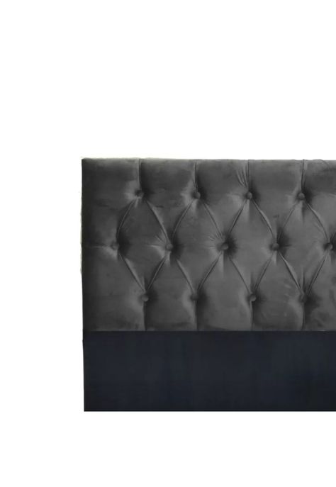 Respaldo Super King Piso Capitone Premiun 200x140 CM Gris Oscuro Felpa-1