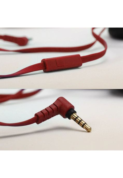 Audífono Extra Bass Micrófono 3.5 MM Plug Estéreo Rojo-3