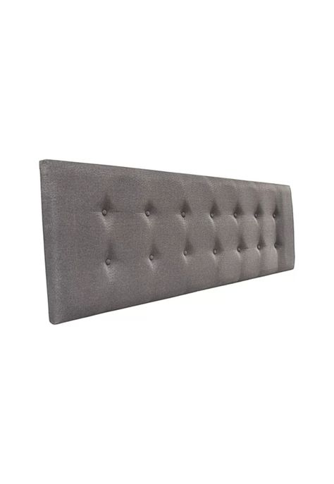 Respaldo Elegante Super King Capitone 200x60 CM Gris Claro Lino Botones-1