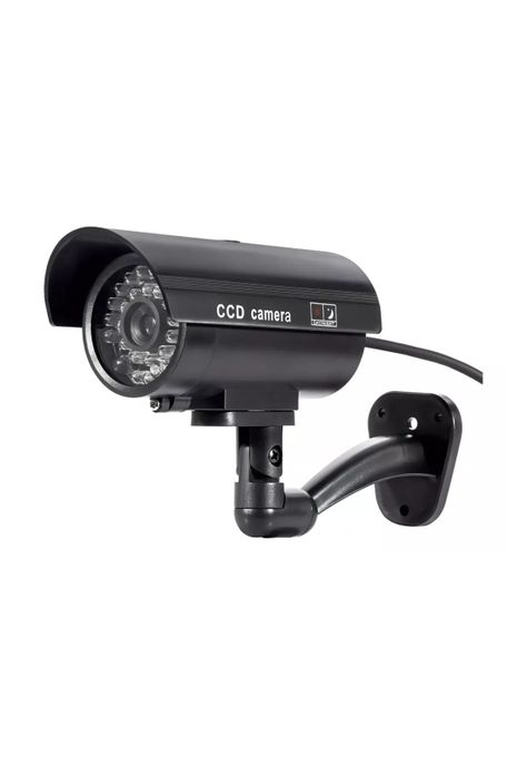 Cámara Seguridad Falsa LED Negra-0
