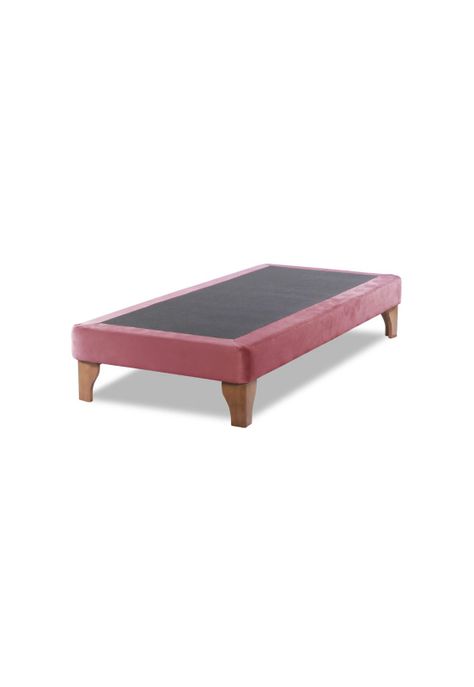 Base Elegante Cama Europea 1.5 Plaza 105x190 CM Palo Rosa  Felpa-0