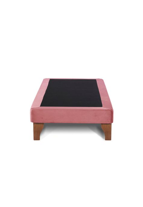 Base Elegante Cama Europea 1.5 Plaza 105x190 CM Palo Rosa  Felpa-1