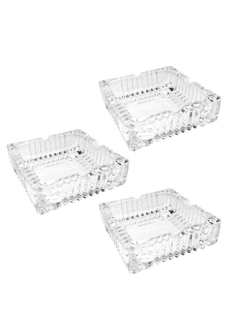 Set 3 Ceniceros Cristal Tallado 14x3 CM-0